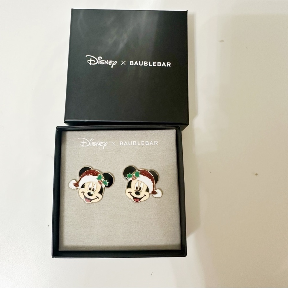 Disney x Baublebar Mickey Mouse Disney Santa Earrings - Picture 3 of 7
